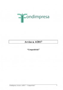 Copertina avviso 4-2017 Fondimpresa