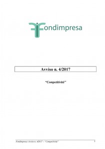 Copertina avviso 4-2017 Fondimpresa